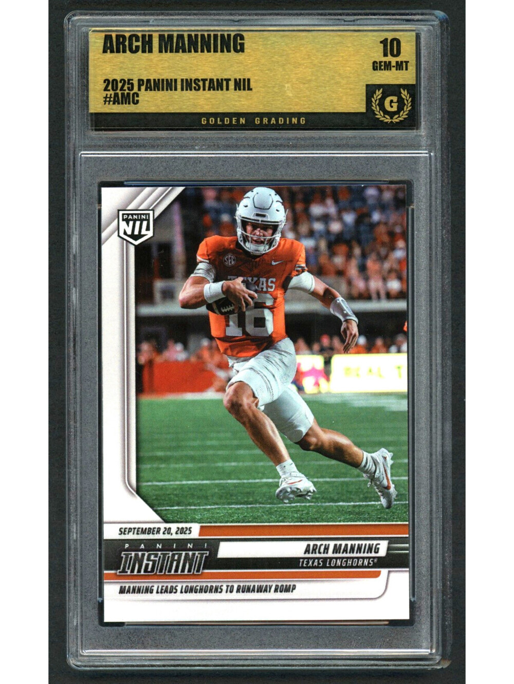 2024 Panini Instant NIL College #AMC Arch Manning Longhorns Graded Gem Mint 10
